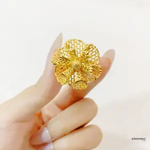 [Beli 2 Apapun Gratis 1 Random] Cincin Bunga Kendari Simple Lapis Emas - Perhiasan Wanita Kualitas Premium - Awet Anti Luntur Anti Karat