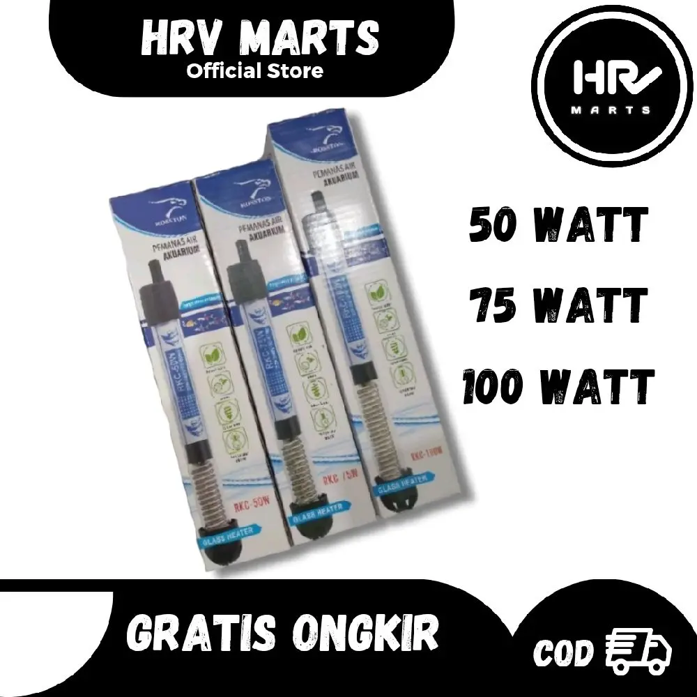 Heater Kaca Pengatur Suhu Alat Pemanas Air Akuarium Rosston Murah