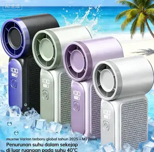 Kipas Mini Genggam Portabel LED Type-C X688 Handheld Mini Fan Super Mini Outdoor Ultra-Portabel 107g 16.900 RPM 7.9 m/s 6 Kecepatan Baterai 3000mAh Tahan Lama Kabel Adaptor Baterai