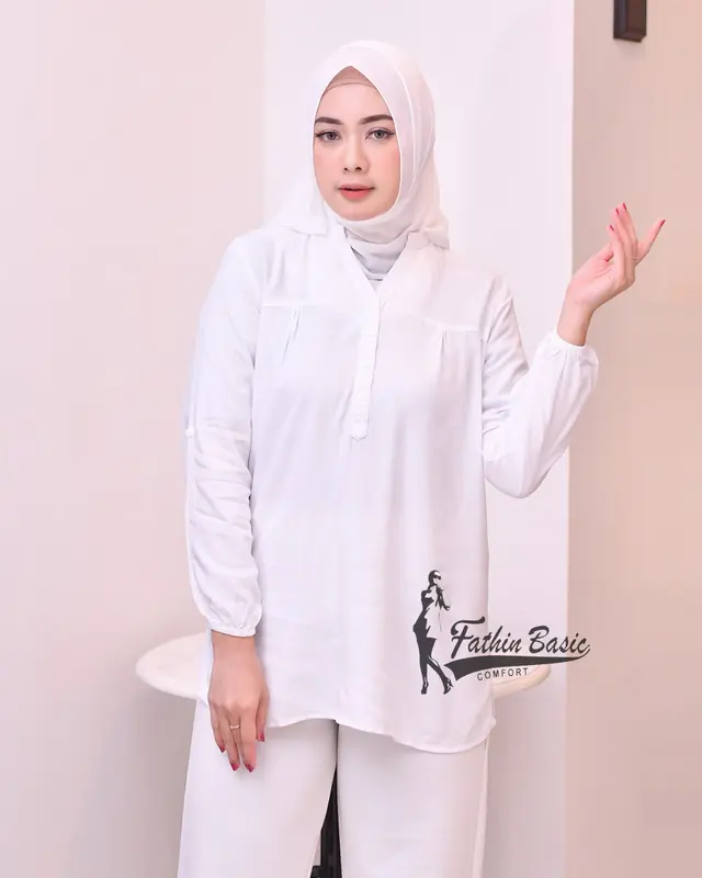 blouse polos hitam Atasan wanita Rayon Busui Friendly Baju oversize 1