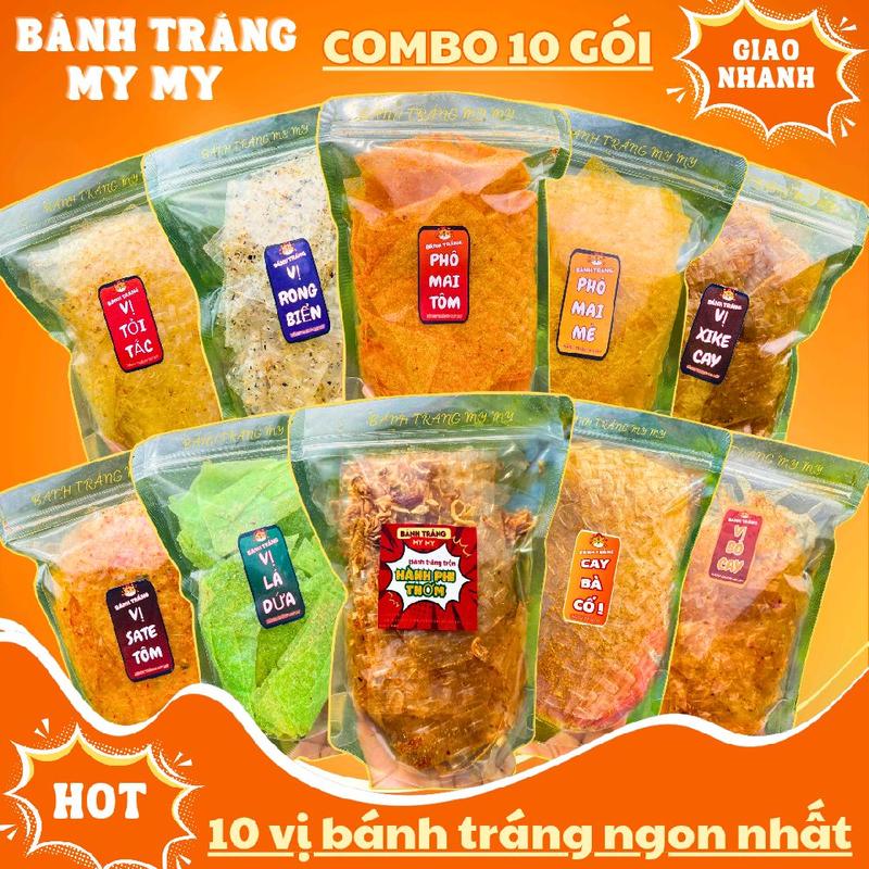   Combo  10 Bịch Bánh Tráng Trộn Tây Ninh Đủ Vị-Bánh Tráng My My 