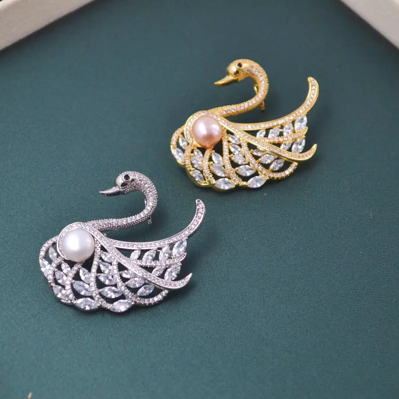 Bros Mutiara Asli dengan Permata Mewah Elegant 2