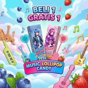 [HALAL] Music Lollipop Candy – Permen Gitar Unik Rasa Blueberry & Strawberry Halal Cocok untuk Party & Goodie Bag