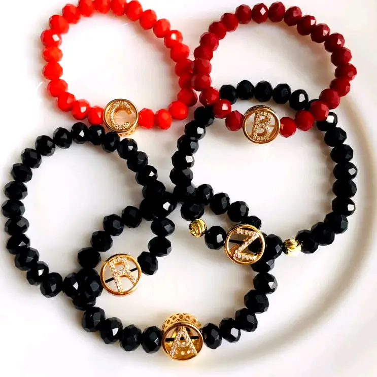 Gelang boba kakya boleh request ukuran warna dan model  Manik manik boba tersedia inisal huruf A sampai Z 2