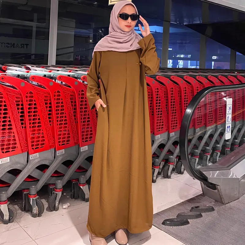 Tansstore - Baju  Maxi  Wanita Semi Abaya 2025 - Long Daily Dress - Casual Simple Muslim Gamis Dewasa Remaja 0
