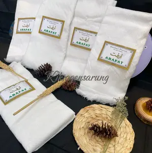 GROSIR SORBAN TENUN ARAFAT PUTIH-ISI 10 PCS OLEH OLEH HAJI UMRAH sorban  arab Syal