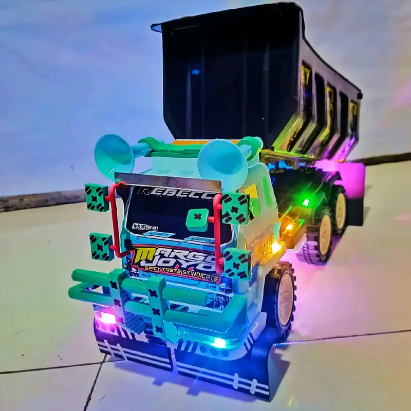 Mainan anak cowo mobil-mobilan truk pasir ful modifikasi lampu led super keren Kado Mobil Toys 8