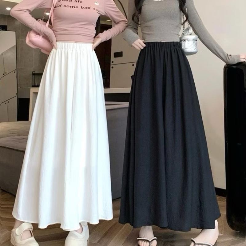 Bigsize 60-140kg chân váy dài 2 lớp midi dáng xoè đũi