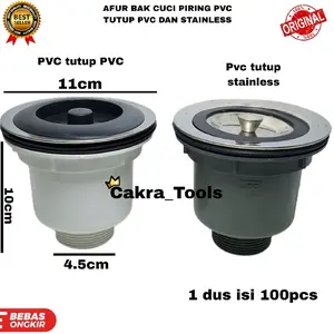 AFUR BAK CUCI PIRING PVC 1½" INCH / AFUR BCP PVC TUTUP KARET DAN STAINLESS