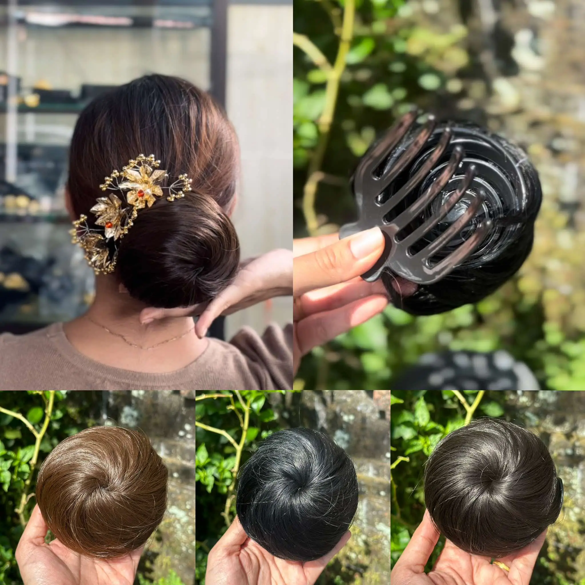Sanggul Bulat Bun Sirkam Konde Aksesoris Rambut