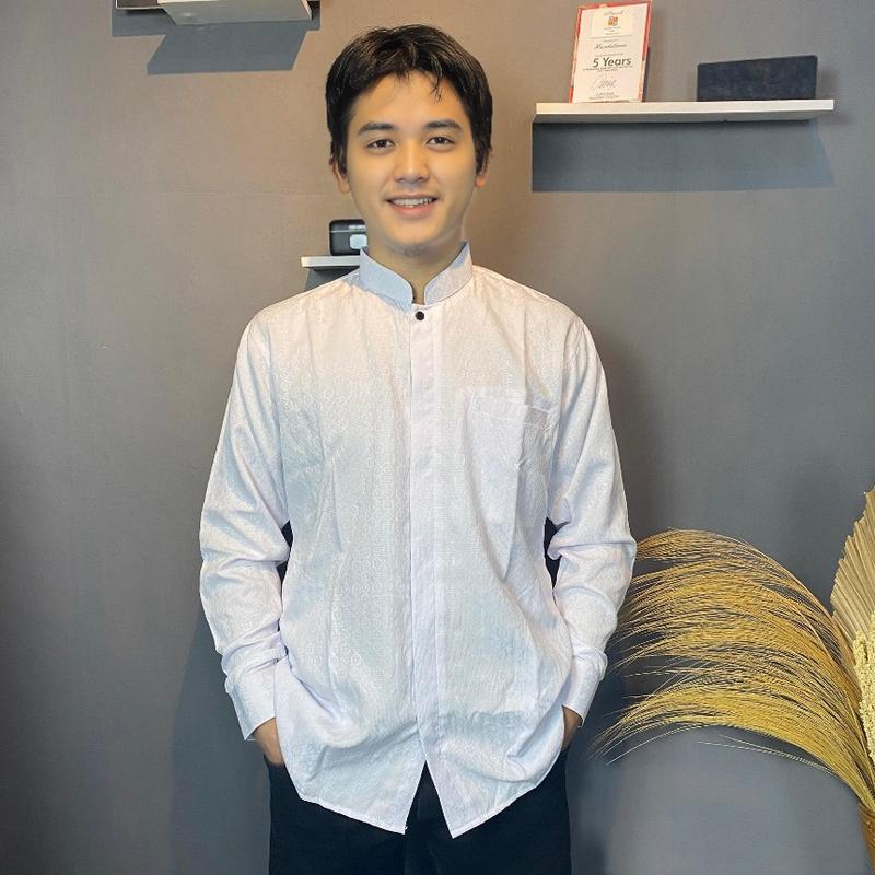 Product Introduction of HM - Kemeja koko pria Dewasa lengan panjang Motif salur Batik, Atasan baju lebaran Keren Muslim terbaru 2025.Katun Formal Casual Santai 9
