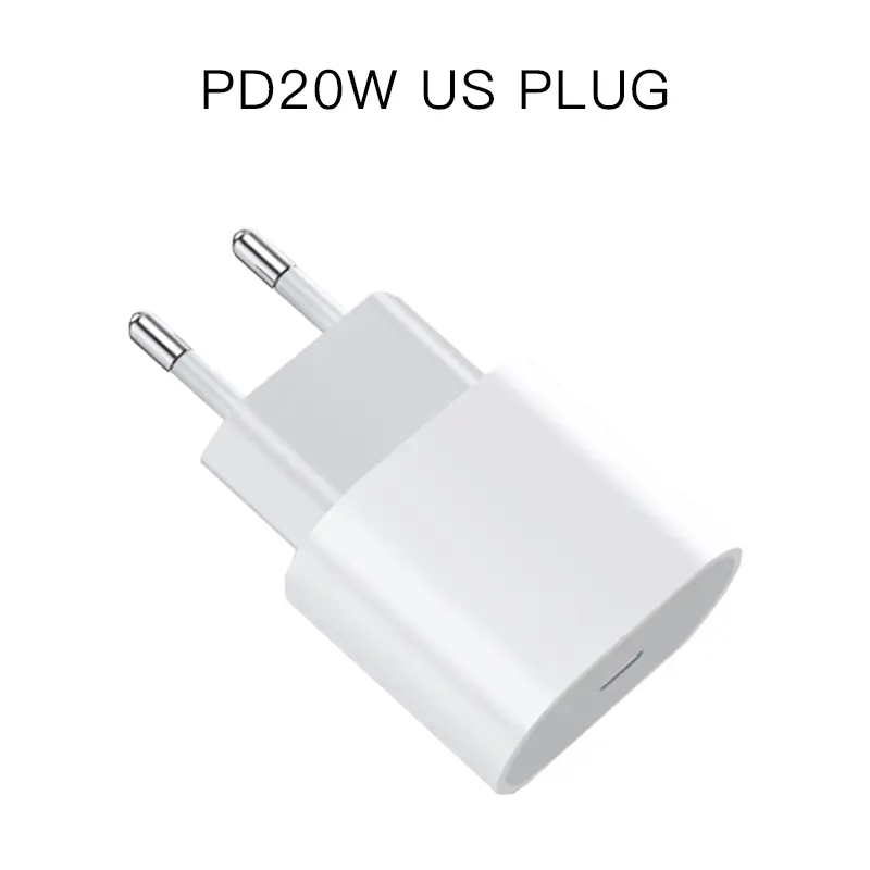PD20W US PLUG-Compact 20W PD Fast Charger — USB-C Travel Adapter with US Plug, Quick Charge iPhone 15 Pro Max, Galaxy S23 Ultra, iPad (Folded Prongs Design)