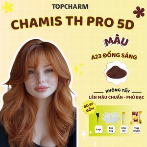 Kem Nhuộm Tóc Đồng Sáng Rạng Rỡ A23 Thời Trang Chamis TH Pro Kem Nhuộm Tóc 5D Màu Không Cần Tẩy Dưỡng Tóc Nữ Chuẩn Salon Găng Tay Oxy