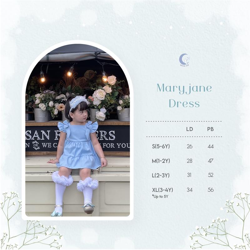 MOONJOY MARYJANE DRESS - dress baju anak perempuan casual pita ruffle ulang tahun pesta 2