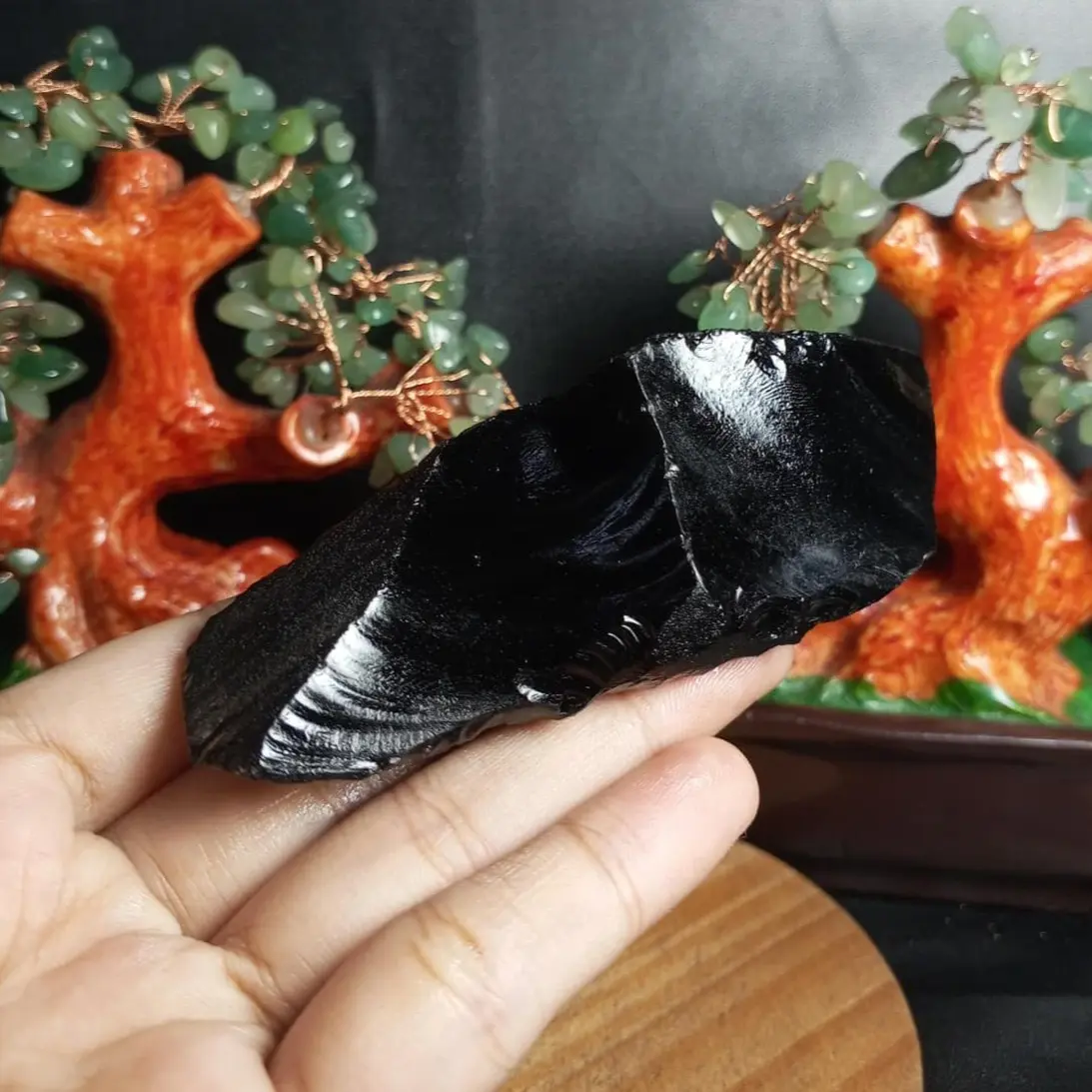 Natural Black Obsidian Rough (3) Batu Asli Alam