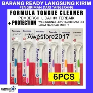 6PCS FORMULA Alat Pembersih Lidah Tongue Cleaner Scraper Sikat Import