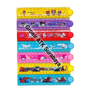 ( DAPAT 1 PENGGARIS ) PENGGARIS LIPAT 30 CM FANCY / Garisan Lipat Fancy Lucu Disney Avenger Superhero Labubu 30 cm