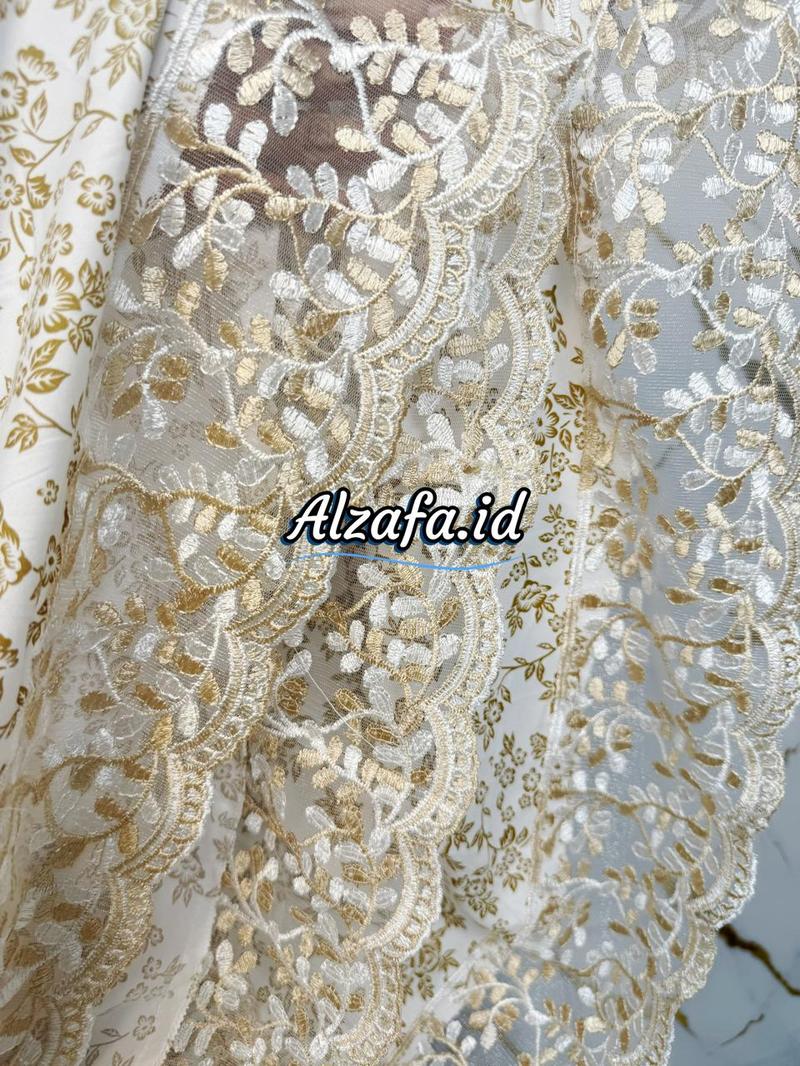 Product Introduction of Mukena Sabrina Dewasa Katun Mix Foil New Exslusif Renda Tileu Import Mewah 5