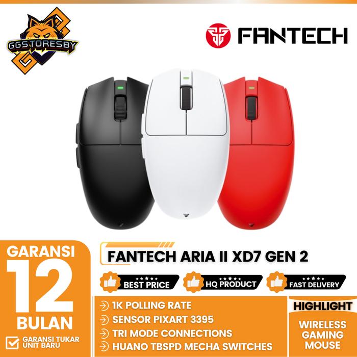 Gambar FANTECH ARIA II XD7 Gen 2 WIRELESS Gaming Mouse - ARIA II, BLACK dari GGSTORESBY Kota Surabaya 3 Tokopedia