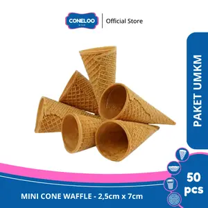 PAKET UMKM Coneloo Bites Mini Cone Es Krim 2,5cm x 7cm Isi 50pcs