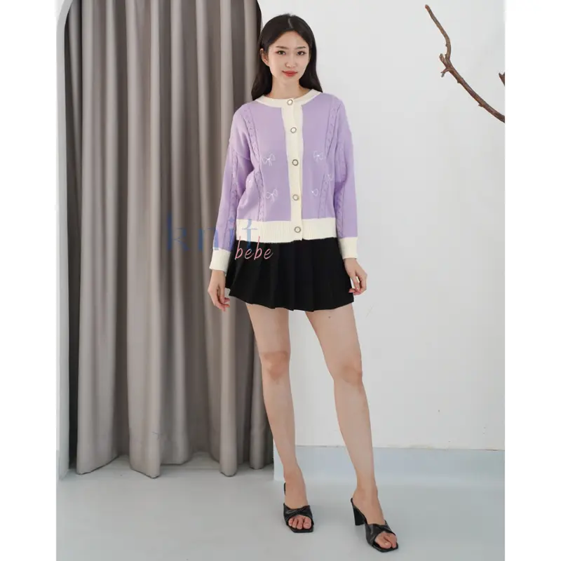 KNITBEBE - HAEWON Atasan Cardigan Rajut Ribbon Knit Top Pita 6
