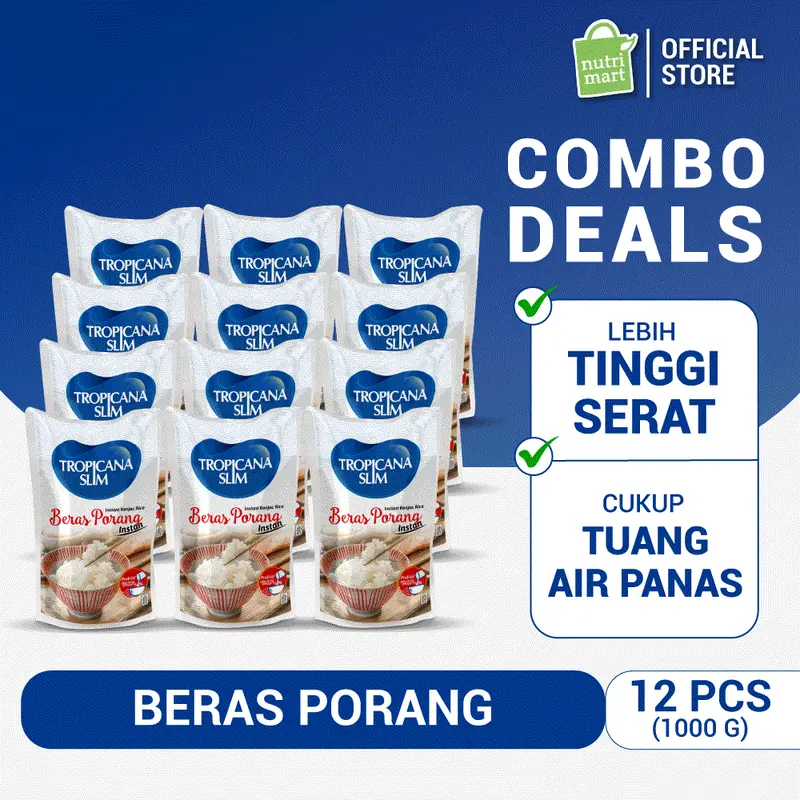Tropicana Slim Beras Porang Instan 1000 G (12 Pouch) 0