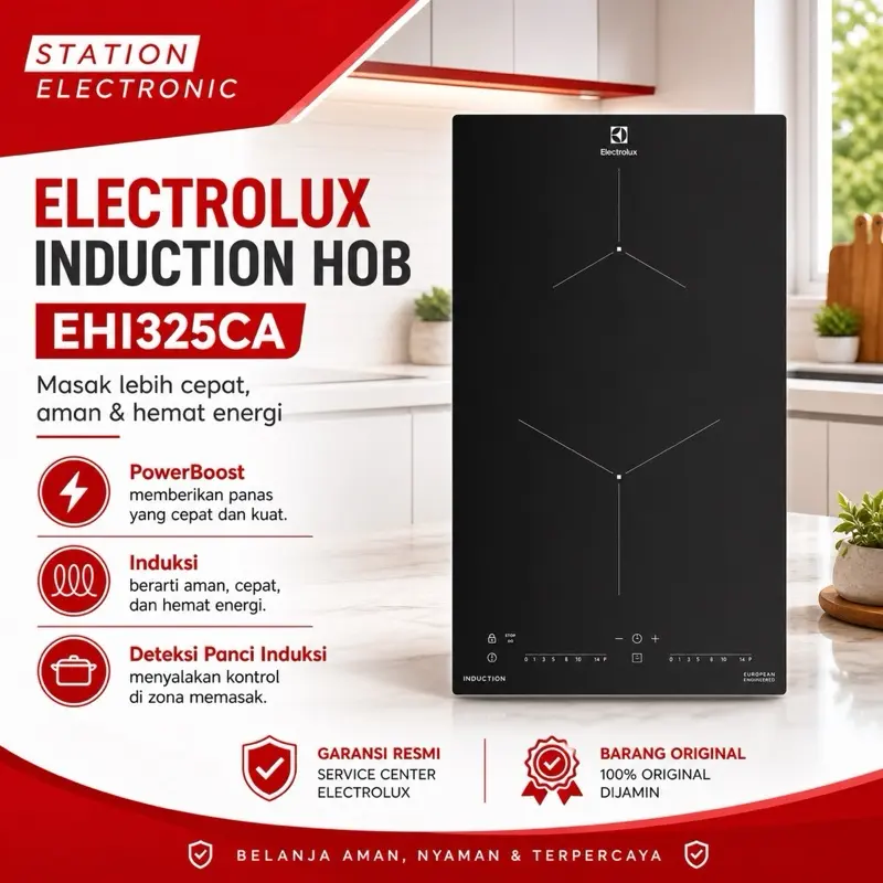 Electrolux Kompor Tanam Induksi 30cm EHI325CA / EHI 325CA Hitam