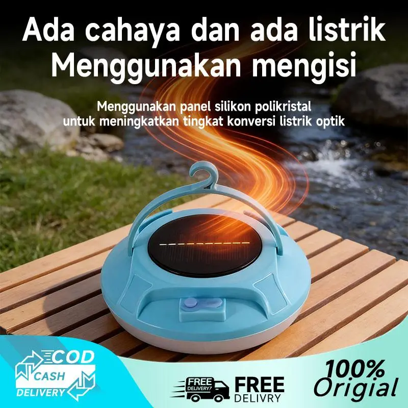 [COD] Lampu Emergency UFO Gantung Solar Panel Camping Lamp 300W 400W 500W Lampu Outdoor