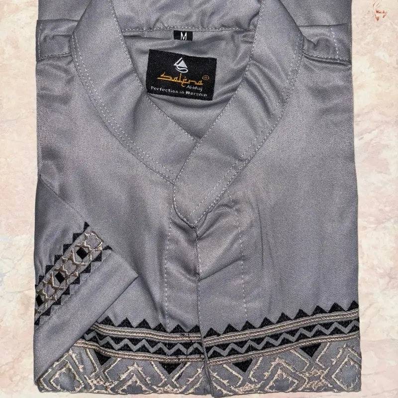 Al-khaj Baju Koko Muslim Bordir Pria Dewasa Lengan Pendek 8