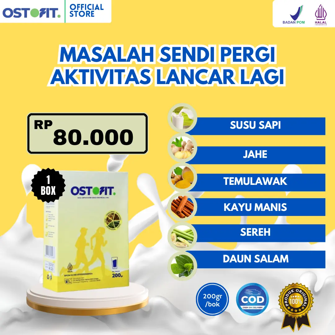 Susu Ostofit 1 Box Original | Minuman Susu Bubuk Murni BPOM HALAL | AKUN RESMI OSTOFIT [Bisa COD]