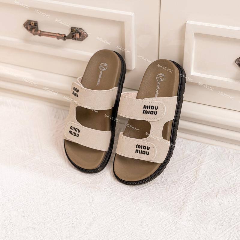 Dép Nữ MIDU DISA Quai Dán 4 Màu 3 Phân Dép Da Lộn Đế Cao Su Êm Phong Cách Nhẹ Nhàng