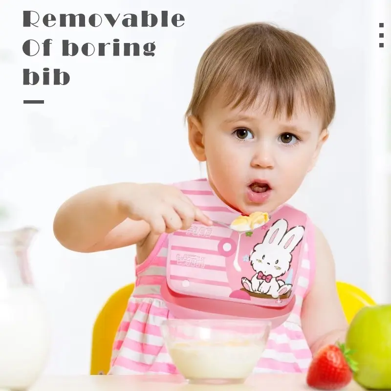 Bibs MPASI silikon bayi waterproof slabber bib makan bayi anti air celemek makan MPASI bayi apron makan silicone bayi 2