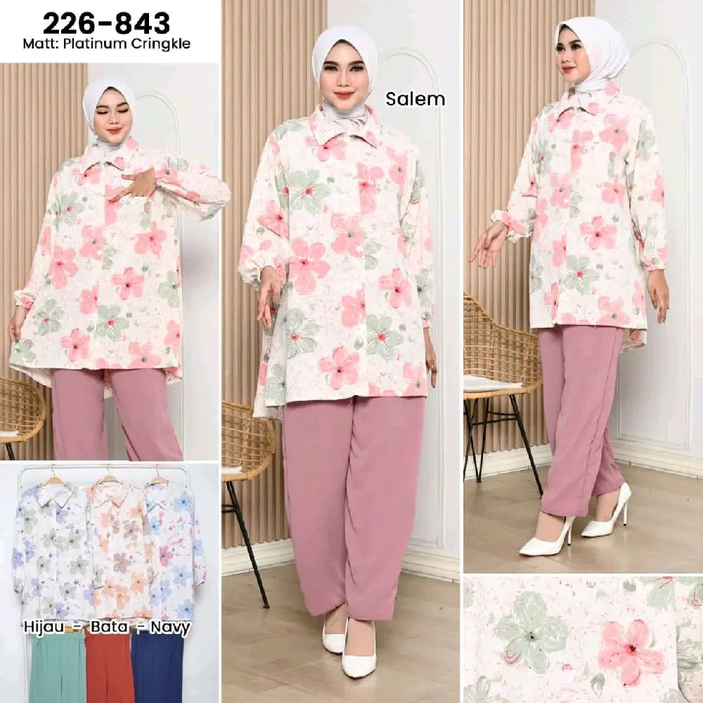 FF//Setelan Tunik Wanita Bunga