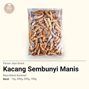 Kacang Ngumpet Manis Gula Karamel / Kacang Sembunyi Cemilan Renyah Manis Murah - isi 1kg 500g 250g 150g
