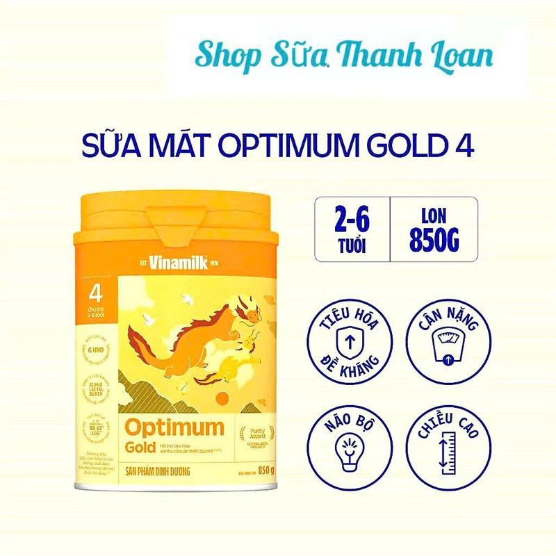 Mẫu Mới Sữa Bột Vinamilk Optimum Gold 400g 850g 1400g Đủ Số.