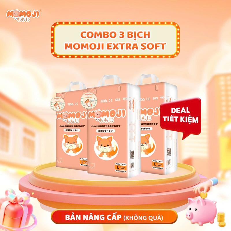   Không Quà   COMBO 3 BỊCH BỈM DÁN QUẦN MOMOJI MỀM MỎNG MỊN THOÁNG THẤM HÚT TỐT 