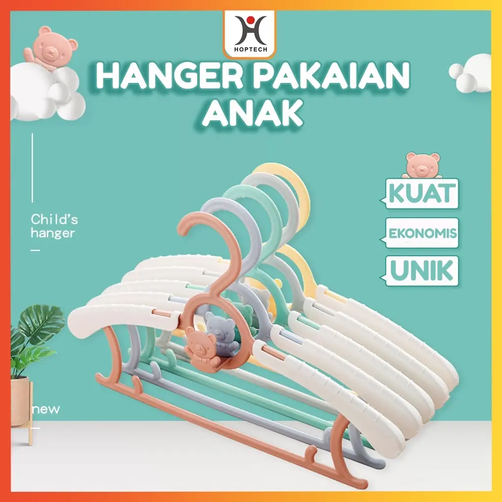 Hoptech - Hanger baju anak bayi / Gantungan baju anak / Gantungan baju anak lucu