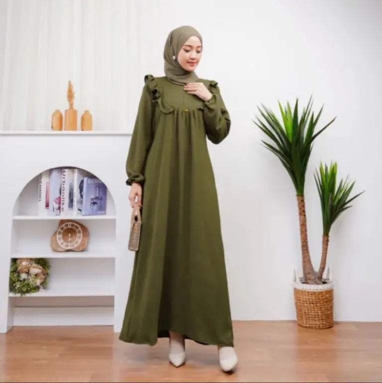 GAMIS WANITA TERBARU // GAMIS SAMIRA // GAMIS REMPEL OVAL // CRINKLE AIR FLOW warna pink