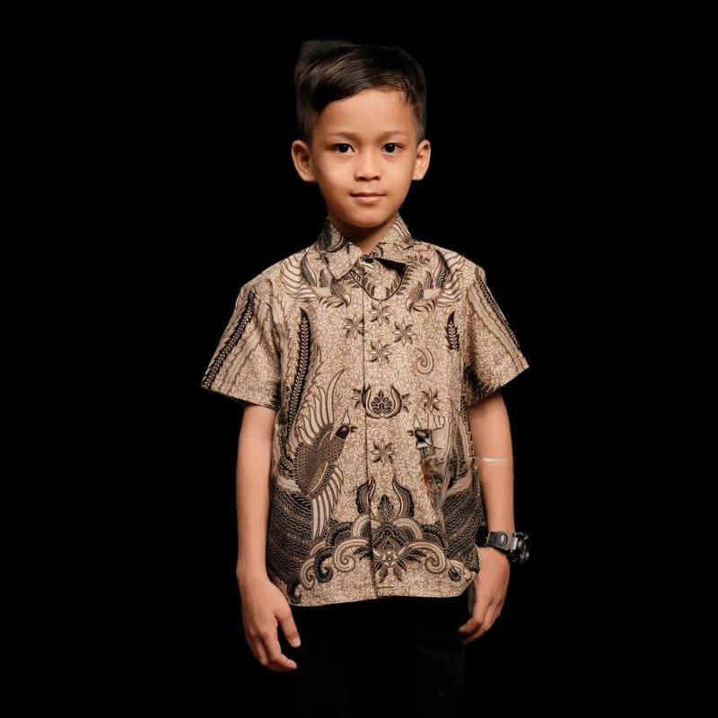 BAJU BATIK COUPLE AYAH DAN ANAK MOTIF IRONMAN MOCCA Hem Dewasa Panjang Katun 5