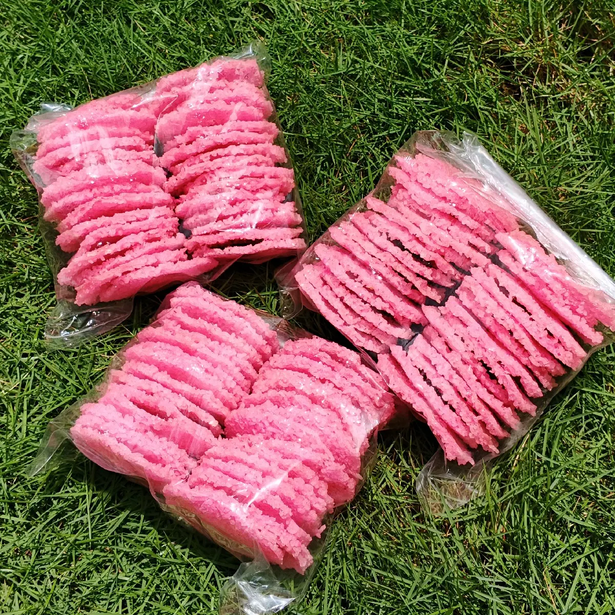 Renginang Singkong mentah Isi 30pcs Food Goreng Camilan Snacks Makanan - Merah Terasi 30pcs