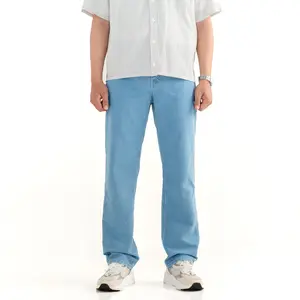 Celana Jeans Panjang Pria Reguler Fit Denim Slim Biru Muda Cowok