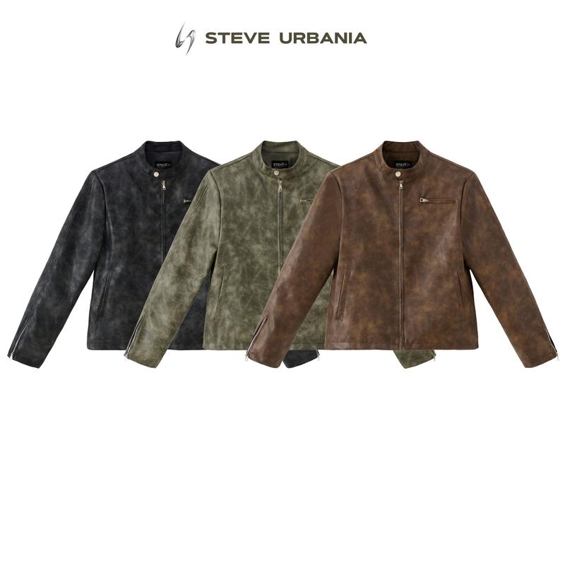  Áo Khoác Da STEVE BLANK LEATHER JACKET  Khoác Da Cao Cấp Dài Tay Cổ Đứng Phong Cách Trẻ Trung Hàn Quốc - Mã AK08 Menswear Nam 