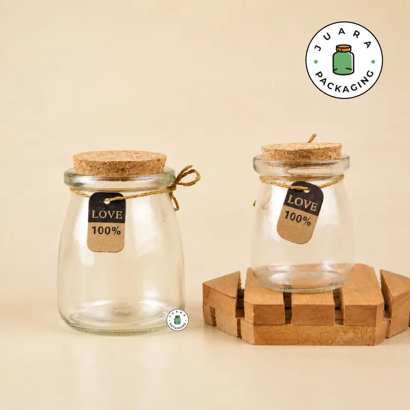 Jar Kaca 100ml 150ml 200ml Botol Kaca Glass Bottle Wish Jar Tutup Gabus 100 ml 150 ml 200 ml