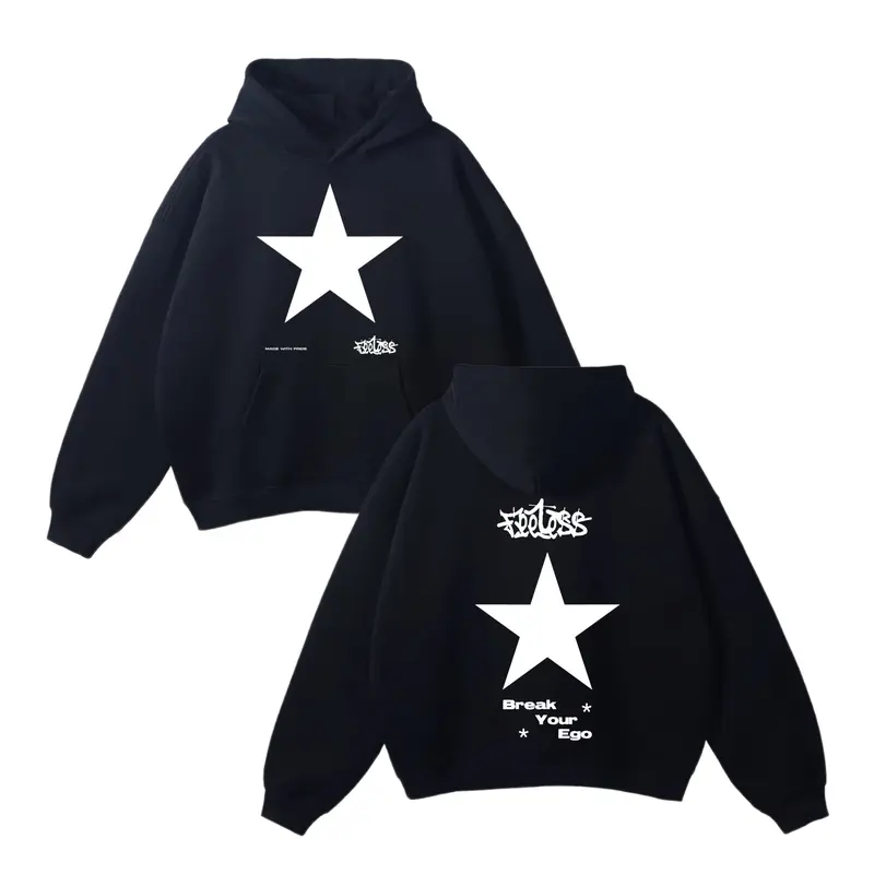 Feelesscloth Sweater Hoodie Boxy Starfeel Fleece Pria dan Wanita 1