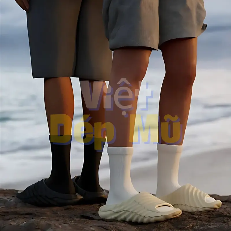 [ Form lớn đặt nhỏ 1 size]Dép bánh mì vân nhám đế cao 3 cm Nam Nữ Slipper Dép Cao Su Đế Cao DéP Đế Bằng - DH525-1 1