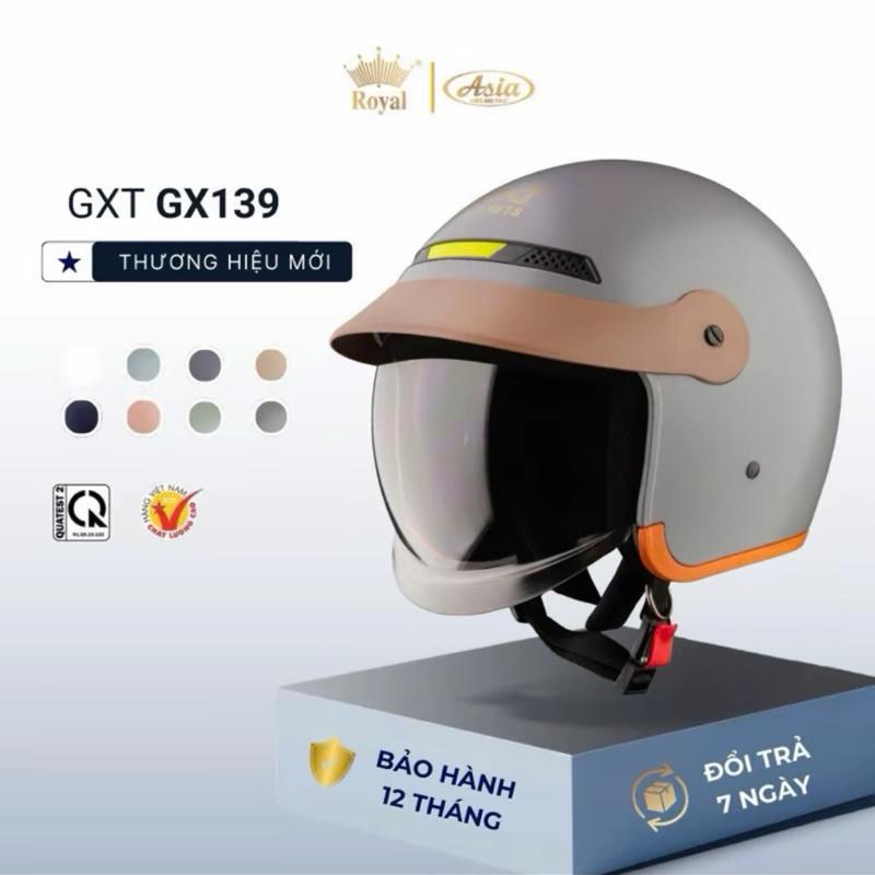 Mũ Bảo Hiểm Kính Âm 3 4 GXT M139 Chính Hãng Giấu Kính có lưỡi trai che nắng. Chống Nước Mưa Chống Xước Chất Liệu ABS Cao Cấp.