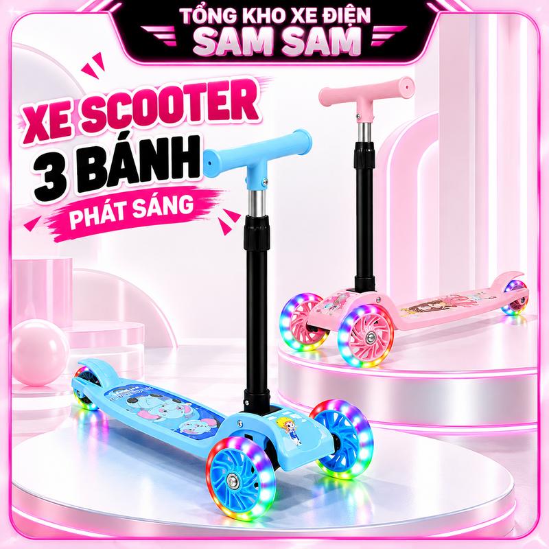 XE TRƯỢT SCOOTER CHO BÉ,XE TRƯỢT SCOOTER 3 BÁNH PHÁT SÁNG