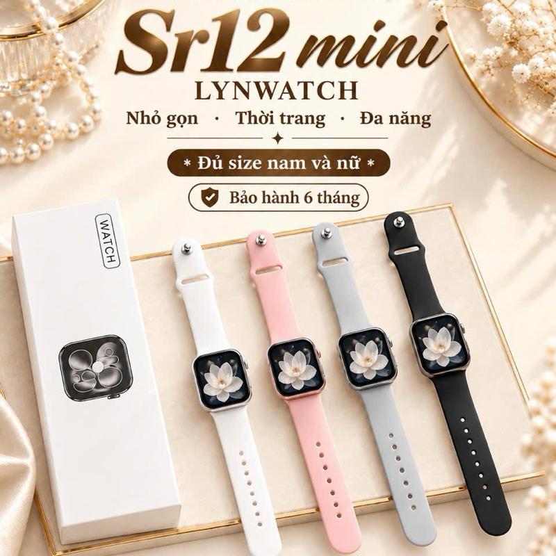 SR12mini- KHÔNG LẮP SIM- DEAL QUÀ Đồng hồ Sr 12 LYNWATCH bản Mini 2 size nam nữ nghe gọi kết nối với điện thoại nghe gọi nhận thông báo đa nền tảng 2026