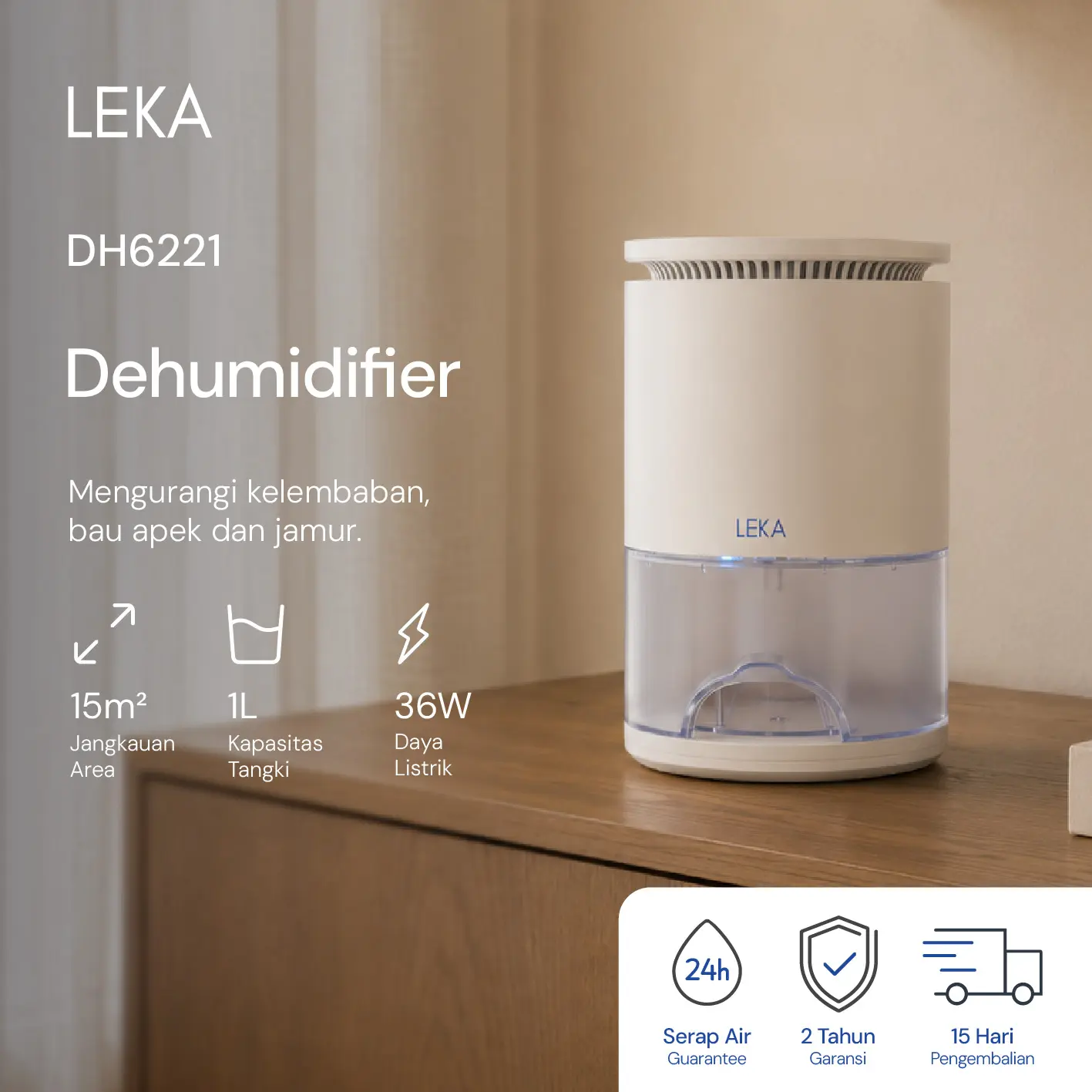 LEKA DH6221 Dehumidifier - Serap Air Penyerap Kelembaban Udara Dryer Kayu