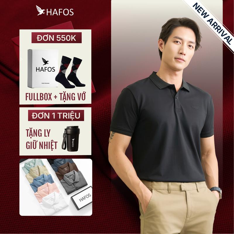  Áo polo nam HAFOS - áo có cổ nam BASIC chất vải Cá Sấu CVC thoáng mát thấm hút mồ hôi hạn chế nhăn màu sắc đa dạng logo Hafos in nổi - form Regular Menswear 